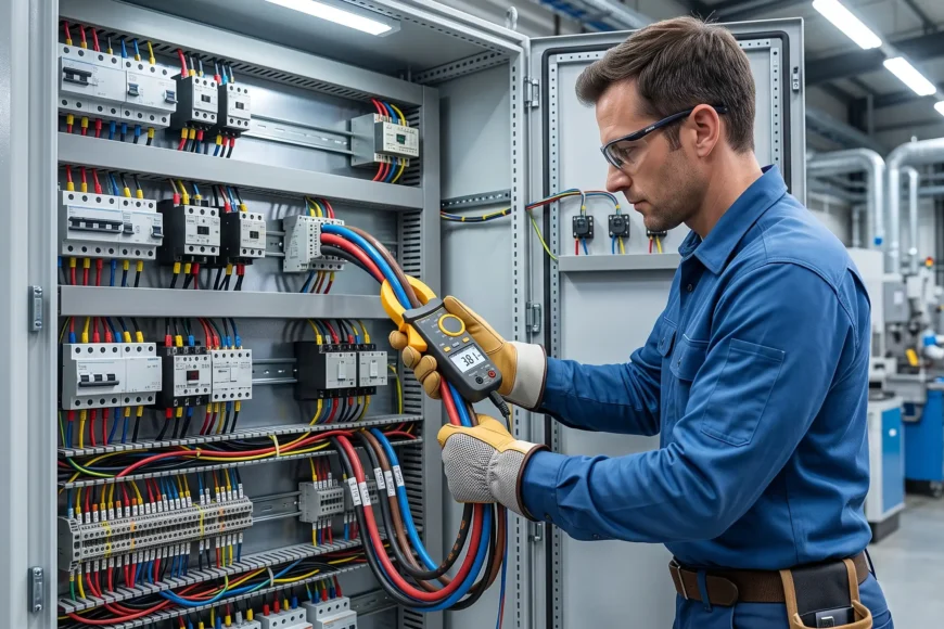 Kaçak akım pens ampermetresi ile elektrik panosunda kaçak akım ölçümü