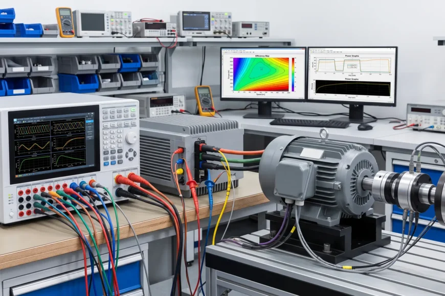 Güç analizörü ile motor ve inverter verimlilik ölçümü