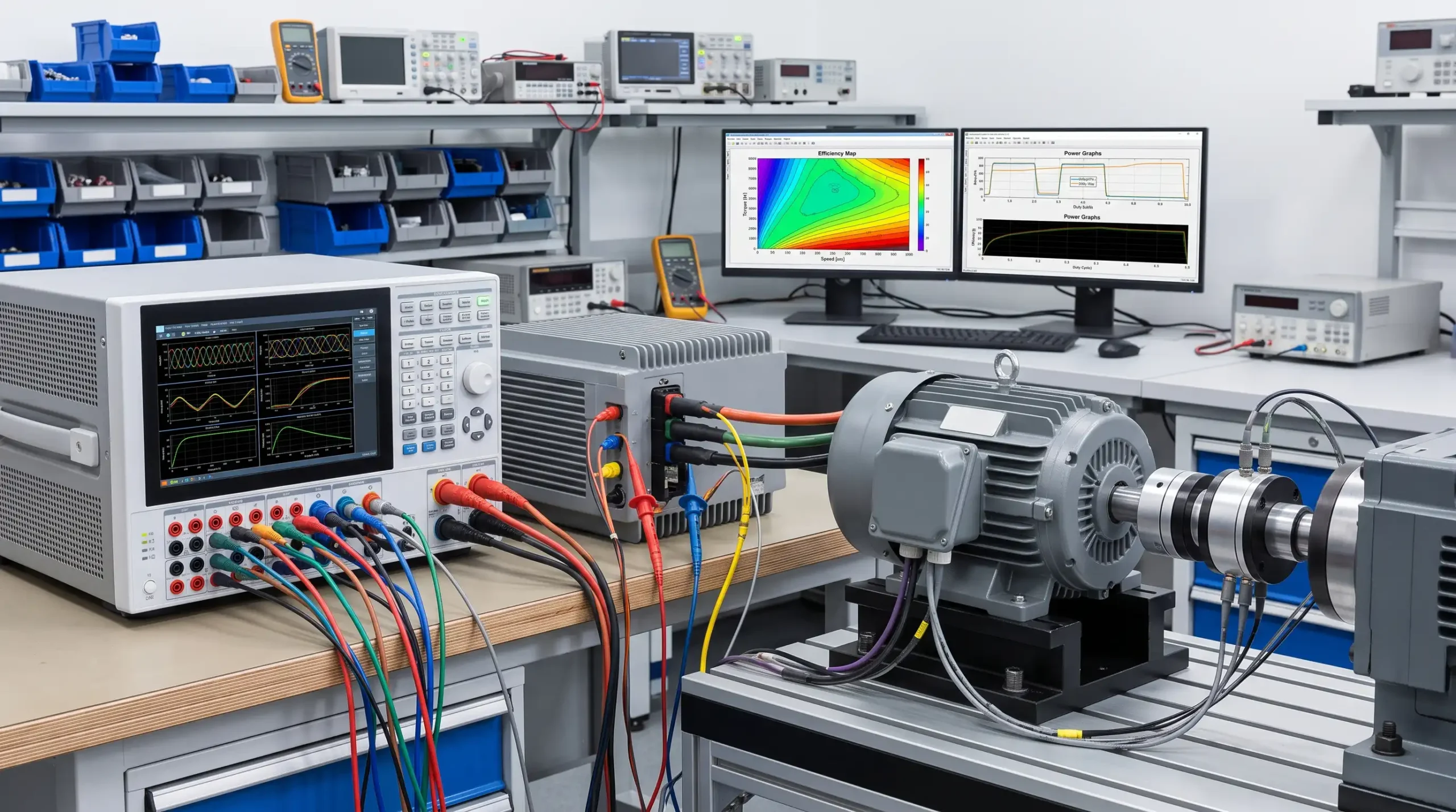 Güç analizörü ile motor ve inverter verimlilik ölçümü