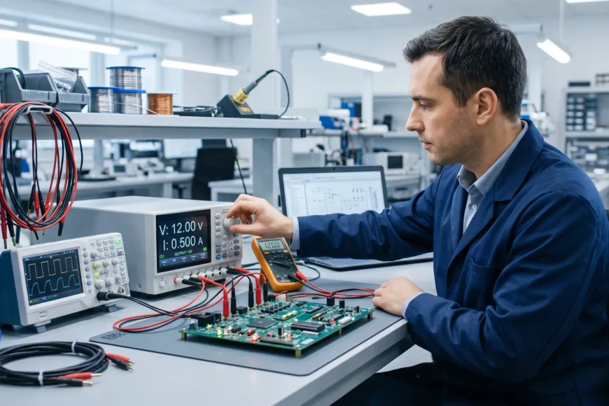 Programlanabilir DC güç kaynağı ile elektronik devre testi
