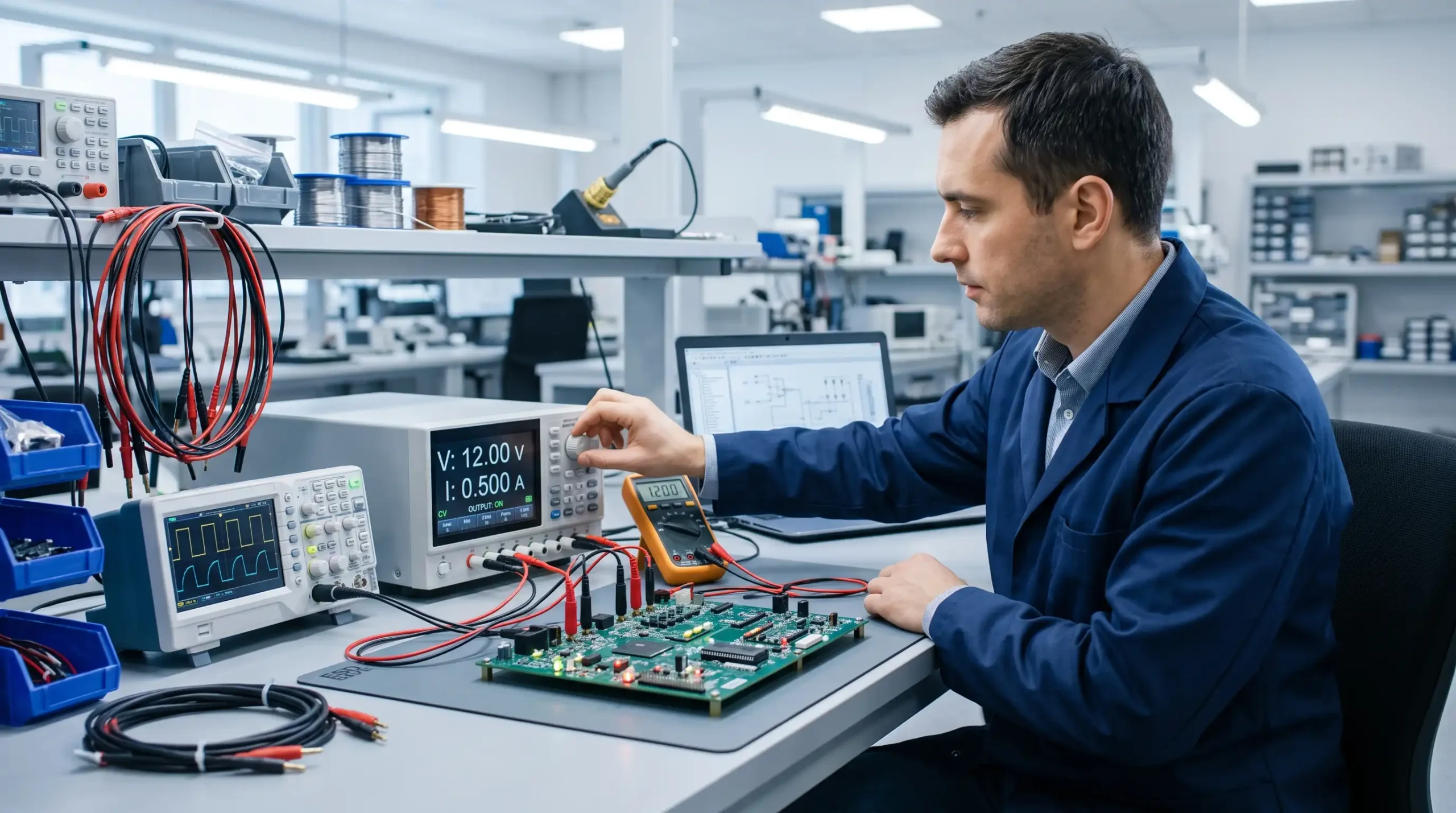 Programlanabilir DC güç kaynağı ile elektronik devre testi